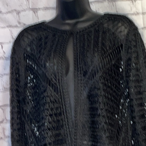Sweater by Zara. Open knit lace. Size medium. Black. - Picture 2 of 5